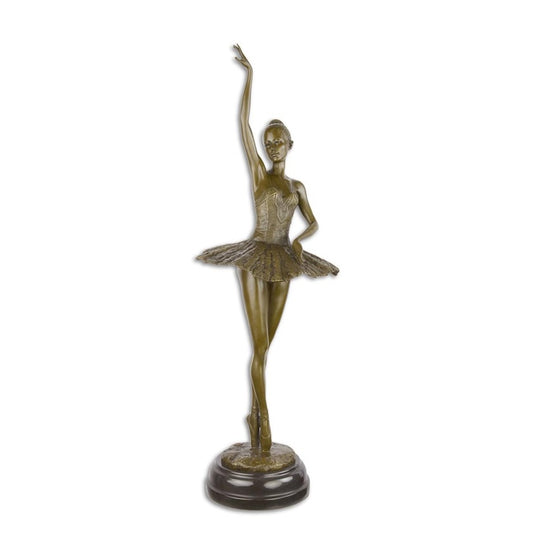 Bronzen beeld van een ballerina in actie 