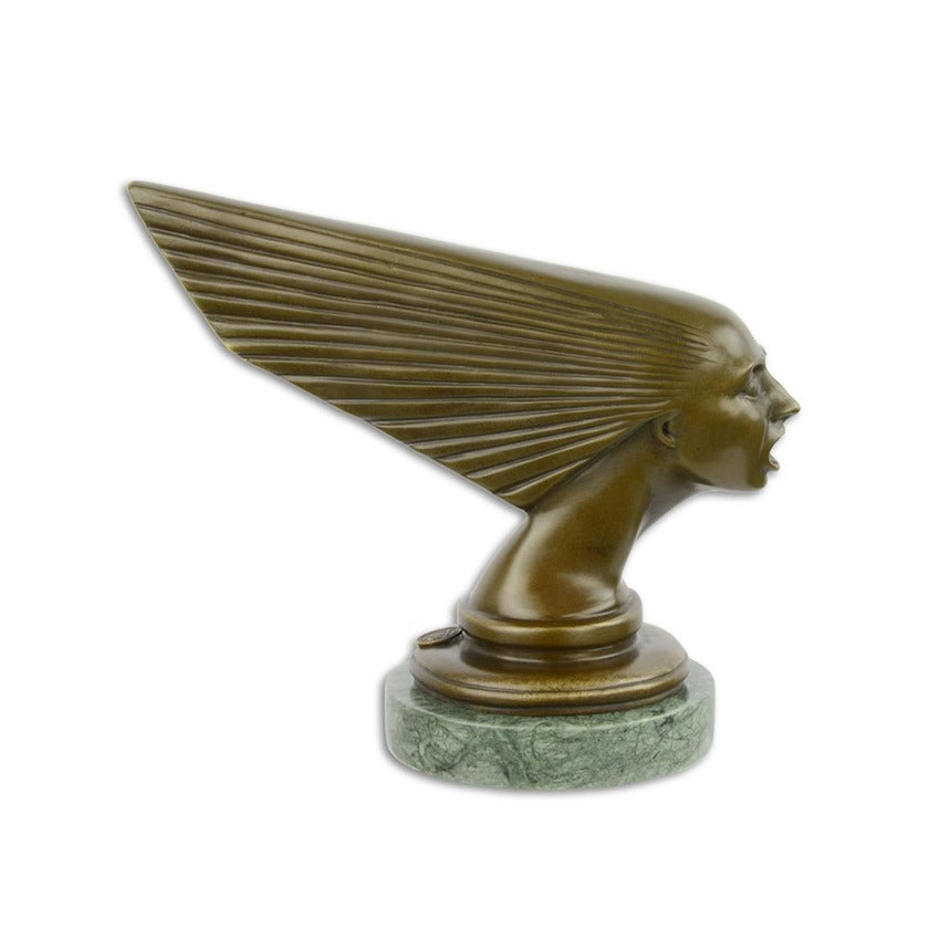 Bronzen beeld van een geest in de wind, mooie art deco